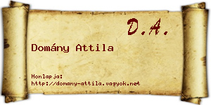Domány Attila névjegykártya